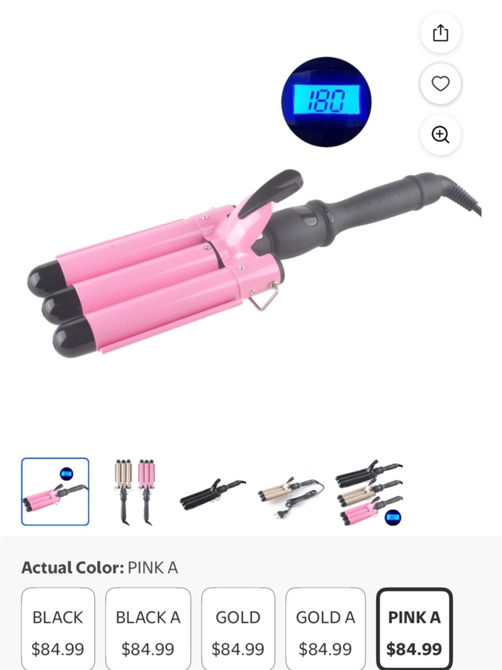 Pink Triple Barrel Hair Waver